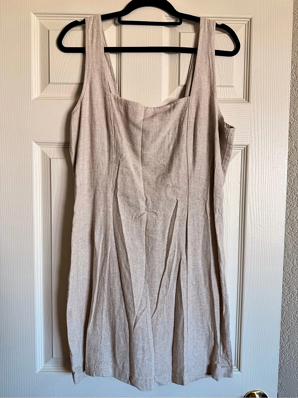 Old Navy Mini Mid Thigh Oatmeal/Beige Linen Dress Size XL New